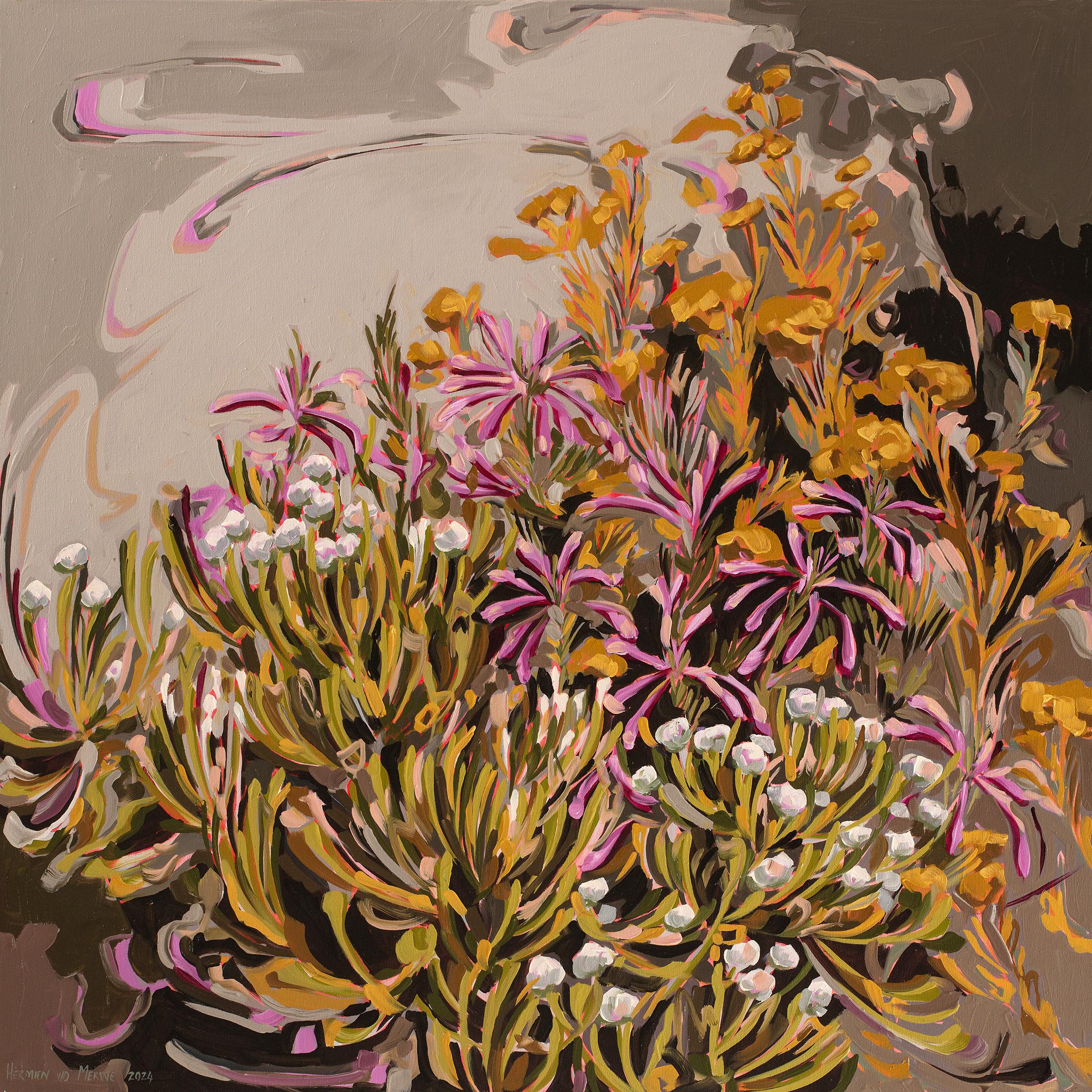 Erica, Helichrysum and Brunia (Amplify series) 800x800mm