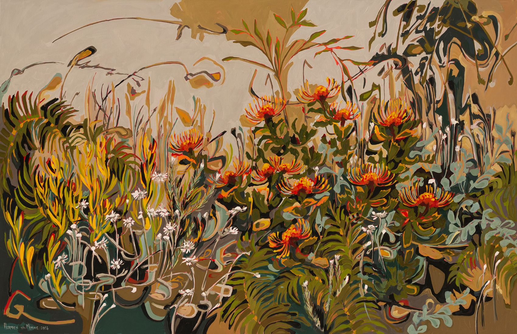 Fynbos landscape with Pincushions and Ferns (Amplify series)